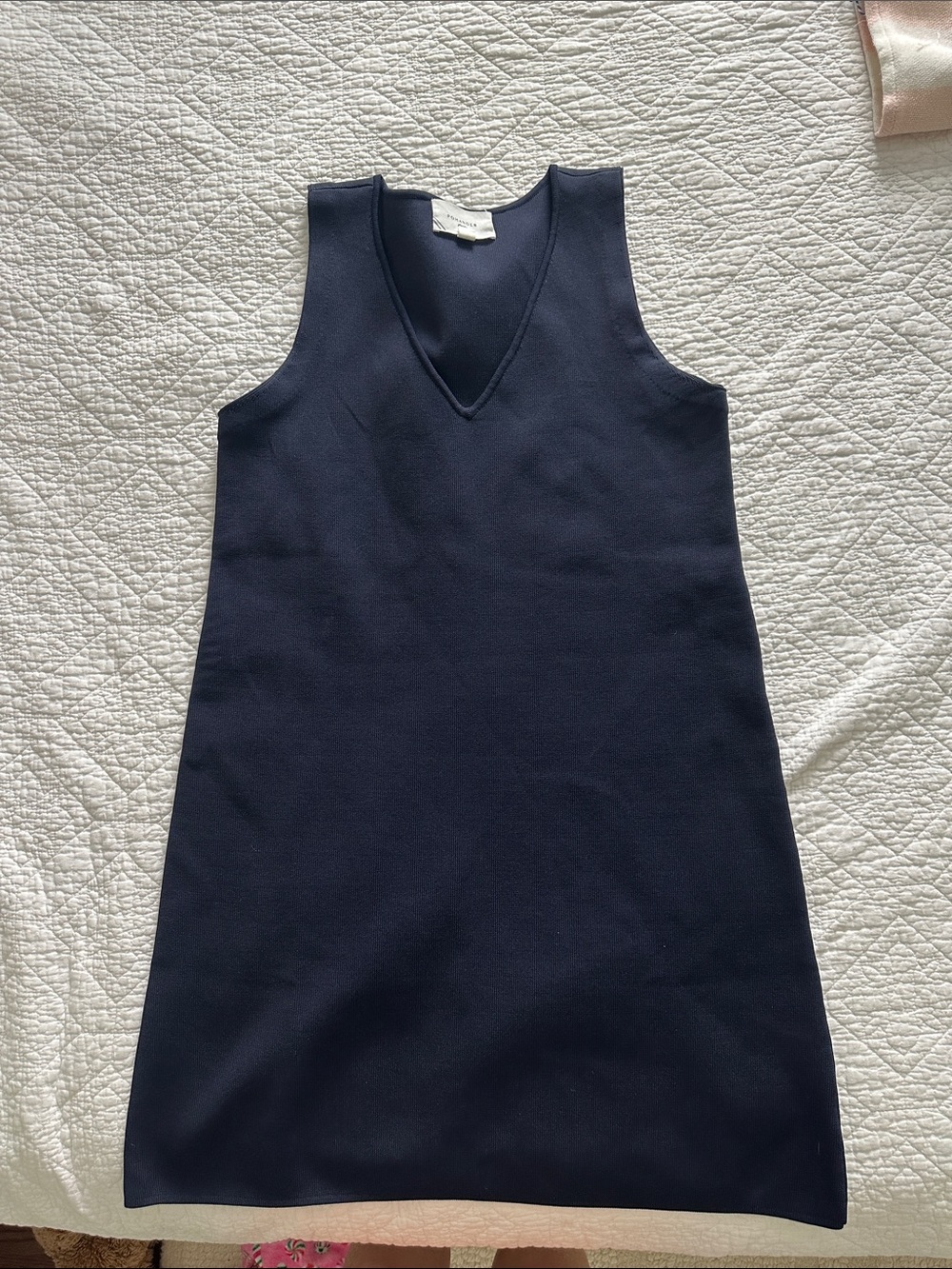 Pomander Place Navy Sleeveless V-Neck Dress